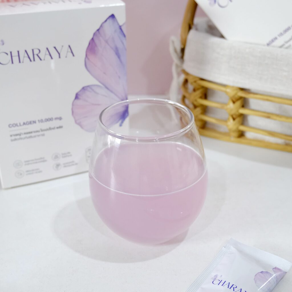 Charaya Collagen, คอลลาเจนรสองุ่น, คอลลาเจนไม่คาว, รีวิวชาเรญ่า, อาหารเสริมผิวใส, องุ่นเคียวโฮ