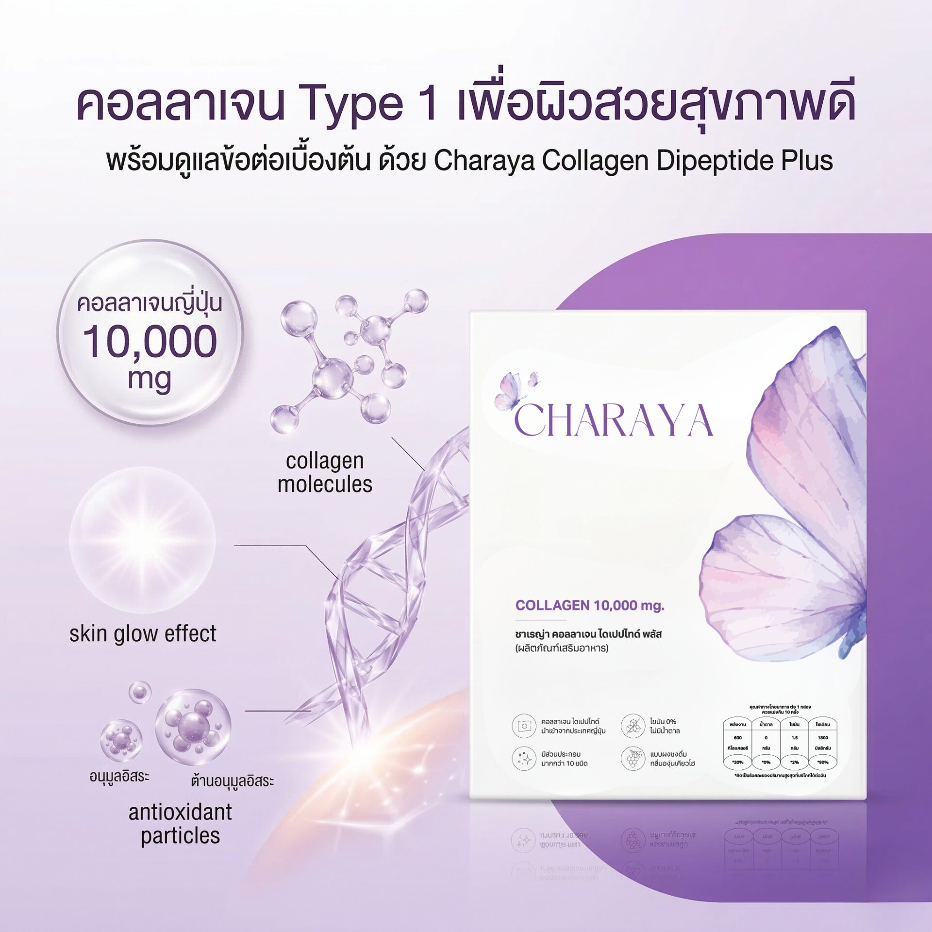 ชาเรญ่า คอลลาเจน Type 1, คอลลาเจนผิวใส, บำรุงข้อกระดูกเบื้องต้น, คอลลาเจน Type 1 กับ Type 2, Charaya Collagen Dipeptide Plus, รีวิวคอลลาเจน 2026, ดูแลผิวพรรณ, แก้ปัญหาผิวโทรม, ลดอาการตึงข้อเข่า, อาหารเสริมบำรุงเส้นเอ็น, ชาเรญ่า