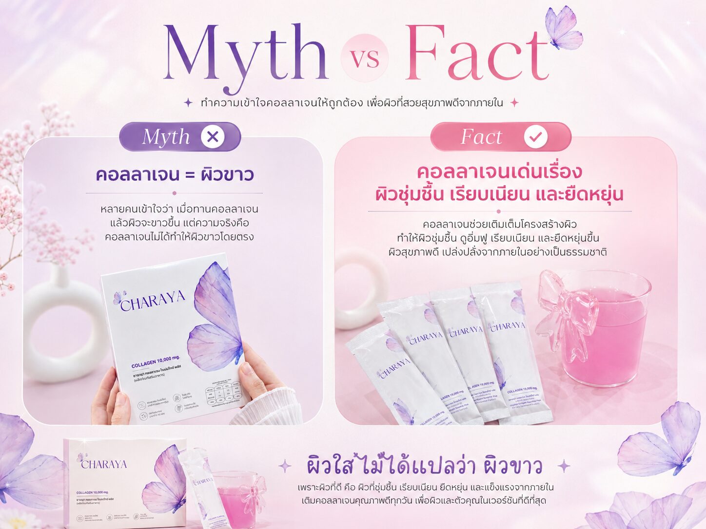 คอลลาเจนช่วยให้ผิวใส, คอลลาเจนช่วยอะไร, ผิวหมองคล้ำเกิดจากอะไร, คอลลาเจนผิวใส, Charaya, ผิวชุ่มชื้น, ผิวเรียบเนียน, ดูแลผิวจากภายใน, จุดด่างดำ, เมลานิน