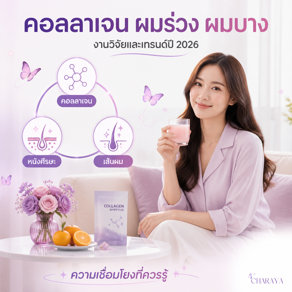 คอลลาเจน ผมร่วง ผมบาง: งานวิจัยและเทรนด์ปี 2026